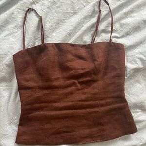 REFORMATION LINEN OVERLAND TOP